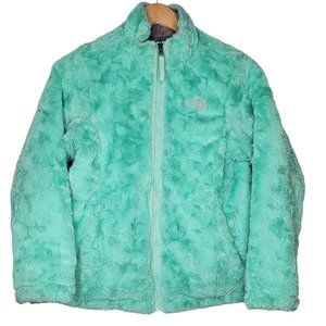 The North Face Mossbud Swirl Reversible‎ Sherpa Green Puffer Jacket Size L 14/16